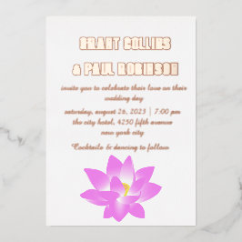 Gold Typography Wedding Folie Invitation Uitnodiging