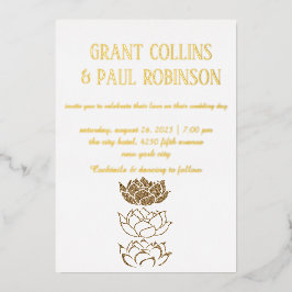 Gold Typography Wedding Folie Invitation Uitnodiging