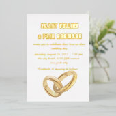 Gold Typography Wedding Folie Invitation Uitnodiging (Staand Voorkant)