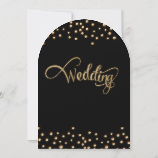 Gold TYPOGRAPHY Wedding Invitations Kaart (Achterkant)