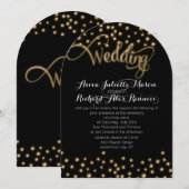 Gold TYPOGRAPHY Wedding Invitations Kaart (Voorkant / Achterkant)