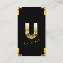 Gold U Initiaal en Grenzen Visitekaartje