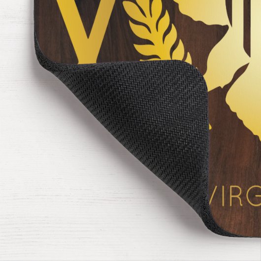 Gold U.S. Virgin Islands Flag St. Thomas Faux Wood Muismat (Hoek)