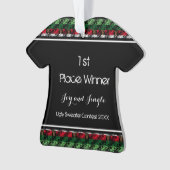 Gold Ugly Sweater Shirt 1st Place Ornament (voorkant)