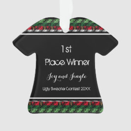 Gold Ugly Sweater Shirt 1st Place Ornament