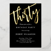 Gold-uitnodiging voor dertig jaar folie uitnodiging (Voorkant)