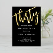 Gold-uitnodiging voor dertig jaar folie uitnodiging (Staand Voorkant)