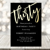 Gold-uitnodiging voor dertig jaar folie uitnodiging