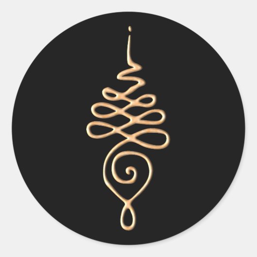 Gold Unalome Ronde Sticker (Voorkant)