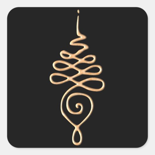 Gold Unalome  Vierkante Sticker (Voorkant)