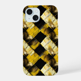 Gold und schwarz Grunge 9 iPhone 15 Case