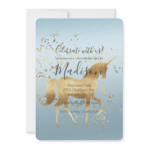 Gold Unicorn Aqua Ombre