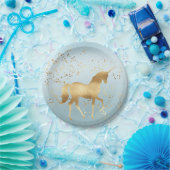 Gold Unicorn Aqua Ombre Papieren Bordje (Feest)