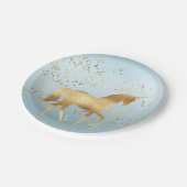 Gold Unicorn Aqua Ombre Papieren Bordje (Gekanteld)