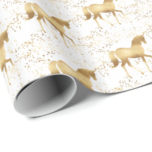 Gold Unicorn Cadeaupapier (Rol Hoek)