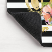 Gold Unicorn Face, zwarte strepen Muismat (Hoek)