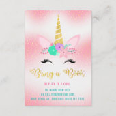 Gold Unicorn Floral Breng een boek insert kaart (Voorkant)