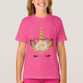 Gold Unicorn Floral T-shirt