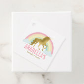 Gold Unicorn Girls Birthday Party Bedankjes Labels (In situ)