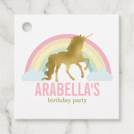 Gold Unicorn Girls Birthday Party Bedankjes Labels