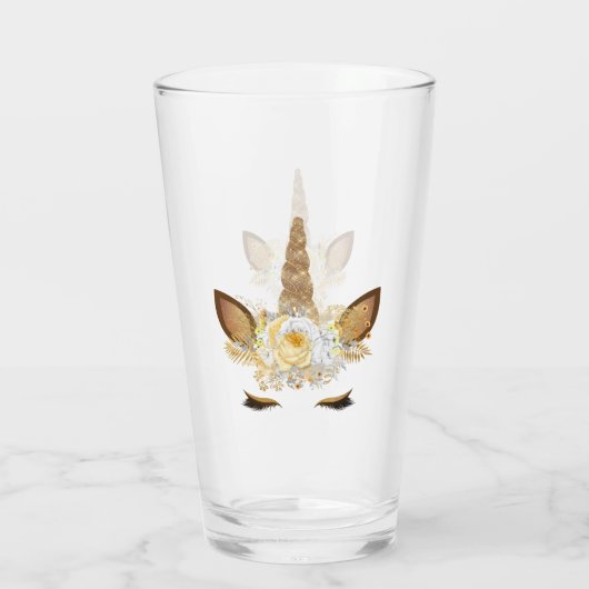 Gold Unicorn Glas (Achterkant)