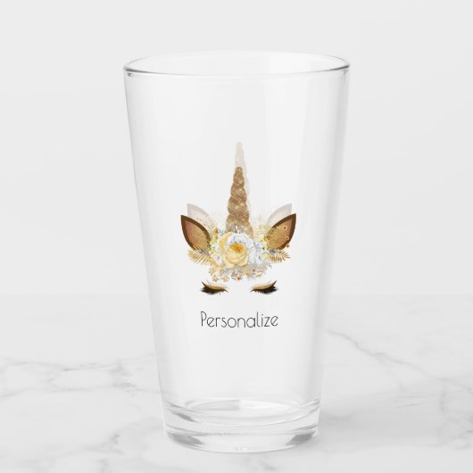 Gold Unicorn Glas (Voorkant)