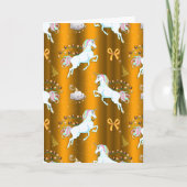 Gold Unicorn Kerstmis Kaart (Voorkant)