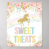Gold Unicorn Sweet Treparty Decor Sign Rainbow Poster (Voorkant)