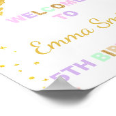 Gold Unicorn Welkomstsignalen uitvoeren Poster (Hoek)