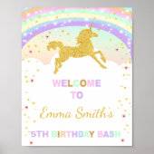 Gold Unicorn Welkomstsignalen uitvoeren Poster (Voorkant)