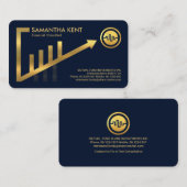 Gold Upwards Trend Share Graph Lijst Visitekaartje (Voorkant / Achterkant)