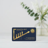 Gold Upwards Trend Share Graph Lijst Visitekaartje (Staand voorkant)