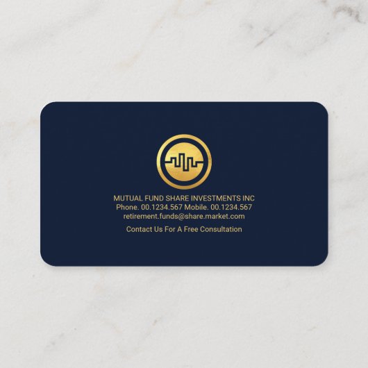 Gold Upwards Trend Share Graph Lijst Visitekaartje (Achterkant)