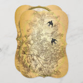 Gold Urn  huwelijksuitnodiging Kaart (Voorkant / Achterkant)