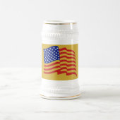 Gold US Flag Patriotic Beer Stein Bierpul (Center)