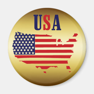 GOLD USA MEDALLION MAGNEET
