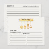 Gold Utensils Vrijgezellenfeest Recept Kaarten (Voorkant / Achterkant)