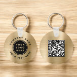Gold Uw Bedrijf Logo QR Code Zakelijk Sleutelhanger<br><div class="desc">Uw BedrijfsLogo hier Sleutelhanger die als Promotioneel BedrijfsMarketing hulpmiddel voor een Kantoor van het Bedrijf of een Bedrijf kan worden gebruikt. Neem contact op met de ontwerper voor overeenkomende objecten.</div>