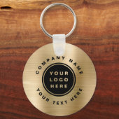 Gold Uw Bedrijf Logo QR Code Zakelijk Sleutelhanger (Voorkant)