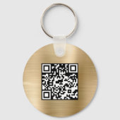 Gold Uw Bedrijf Logo QR Code Zakelijk Sleutelhanger (Achterkant)