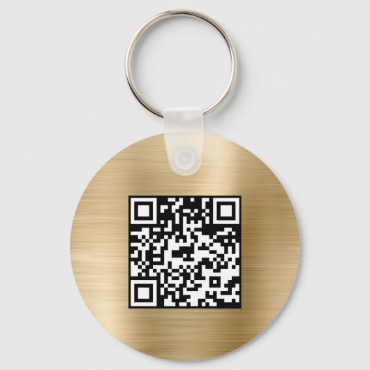 Gold Uw Bedrijf Logo QR Code Zakelijk Sleutelhanger (Achterkant)