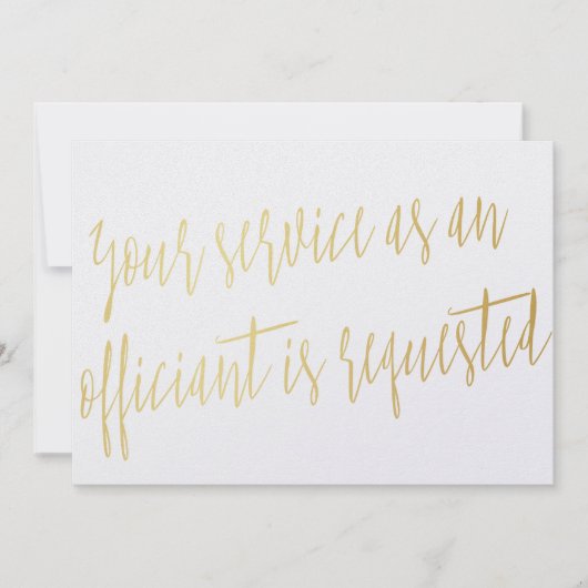 Gold "Uw dienst als ambtenaar is aangevraagd" Kaart (Voorkant)