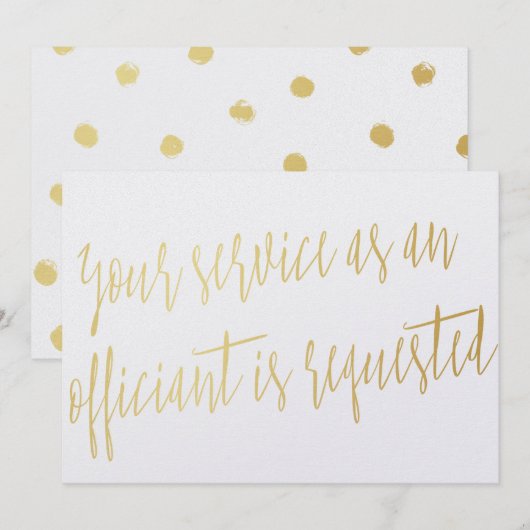 Gold "Uw dienst als ambtenaar is aangevraagd" Kaart (Voorkant / Achterkant)