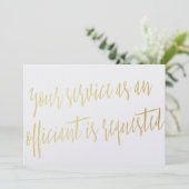 Gold "Uw dienst als ambtenaar is aangevraagd" Kaart (Staand voorkant)