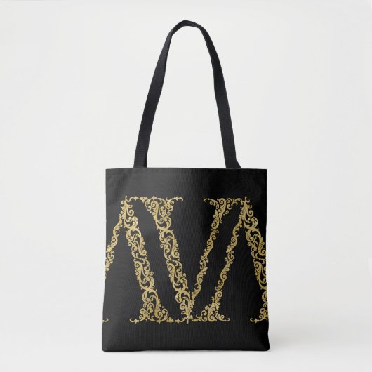 Gold V Monogram Initiaal Ontwerp op elke kleur Tote Bag (Voorkant)