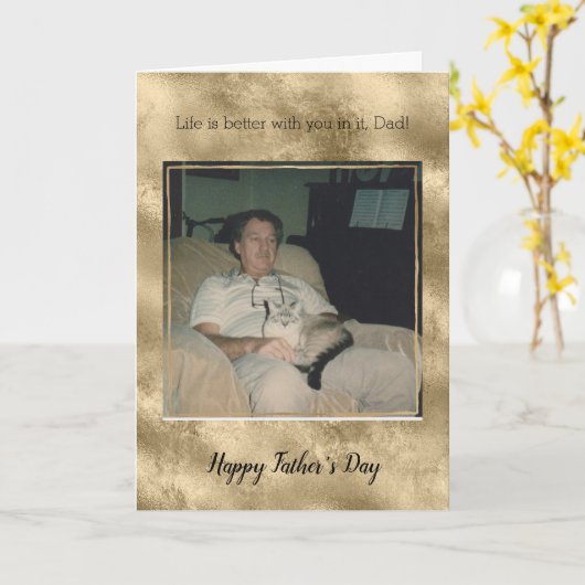 Gold Vaderdag Kaart (Gele Bloem)