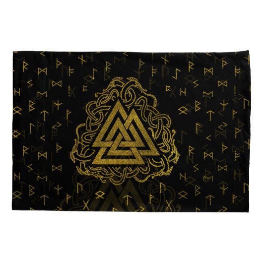 Gold Valknut Symbool op looppatroon Kussensloop (Achterkant)