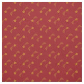 Gold vallende ster op rood stof (Swatch)