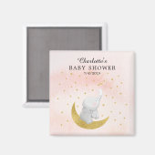 Gold vangt een Baby shower van Star Bunny Elephant Magneet (Voorkant / Achterkant)