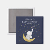 Gold vangt een Baby shower van sterbunny Elephant Magneet (Voorkant / Achterkant)